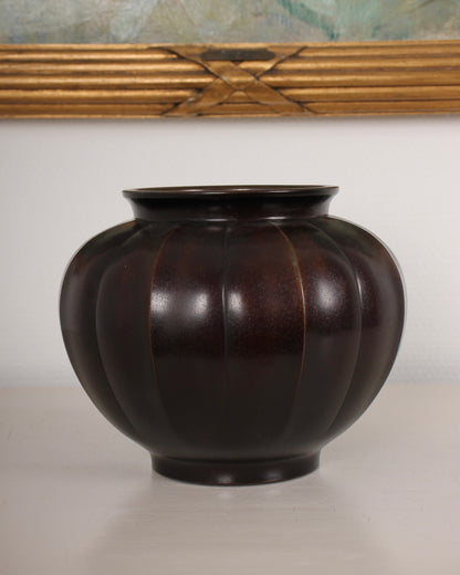 Vintage Japanese Bronze Vase by Yashima Boshu