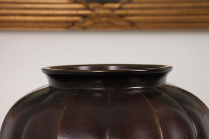 Vintage Japanese Bronze Vase by Yashima Boshu