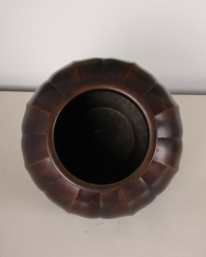 Vintage Japanese Bronze Vase by Yashima Boshu