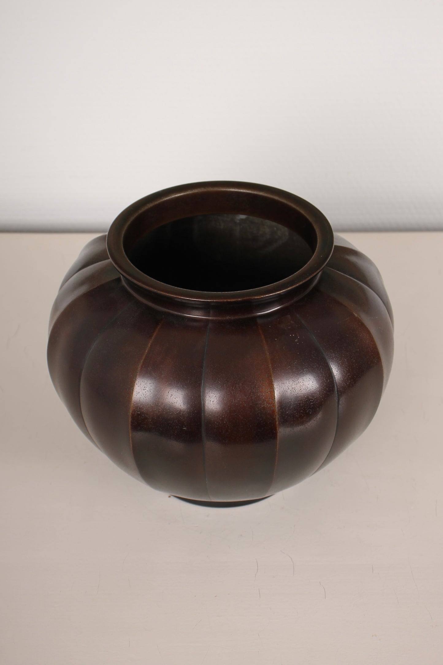 Vintage Japanese Bronze Vase by Yashima Boshu