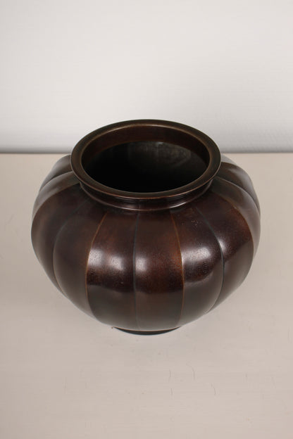 Vintage Japanese Bronze Vase by Yashima Boshu