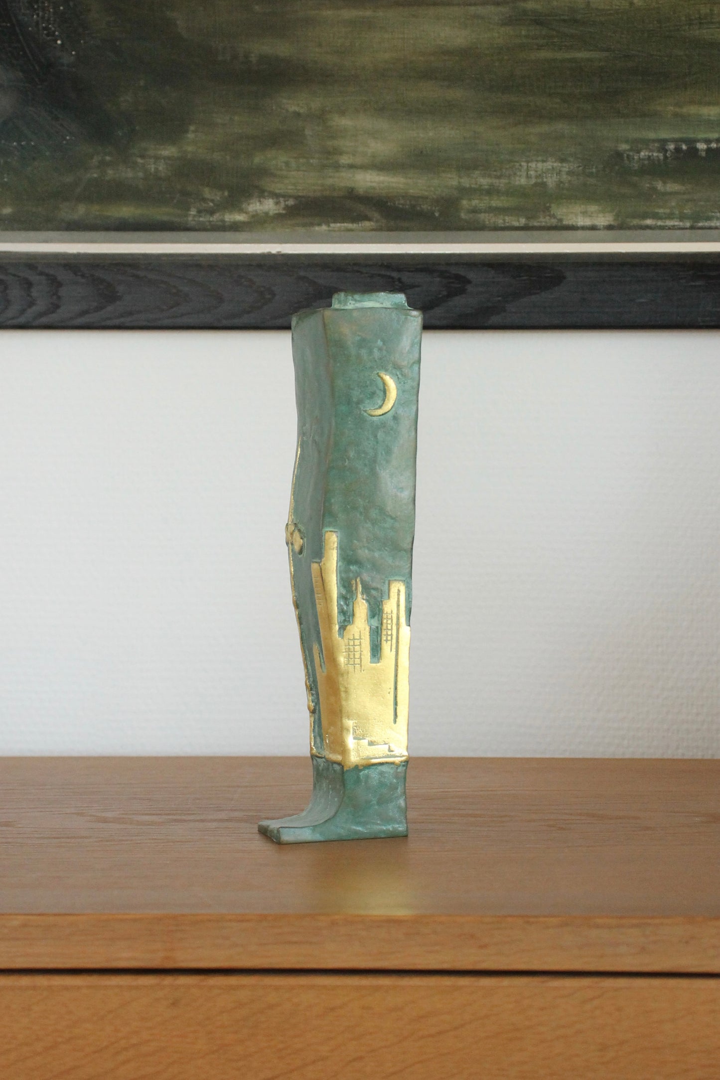 Vintage Japanese Bronze Boot-Form Vase