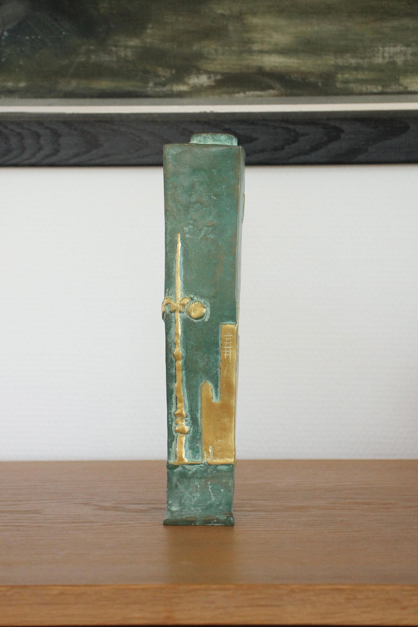 Vintage Japanese Bronze Boot-Form Vase