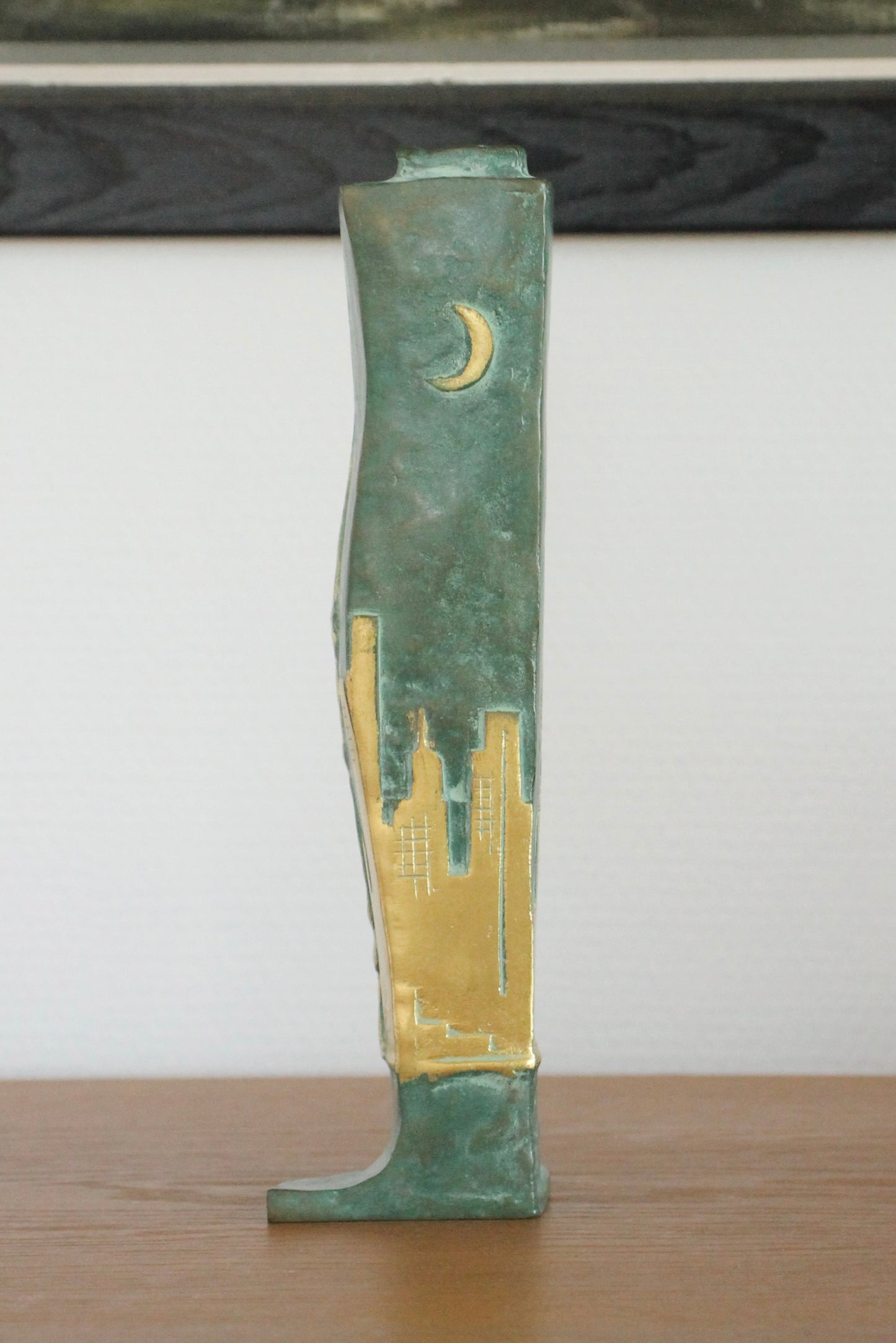 Vintage Japanese Bronze Boot-Form Vase