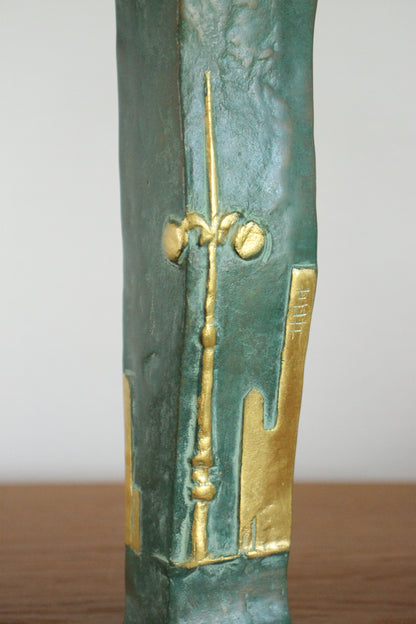Vintage Japanese Bronze Boot-Form Vase