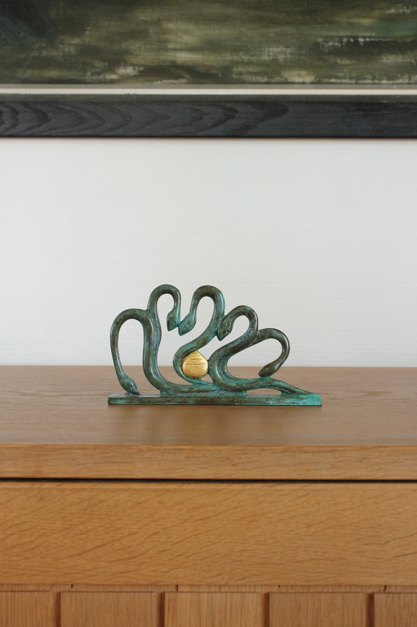 Vintage Japanese Bronze Snake Sculpture by Nakajima Yasumi II