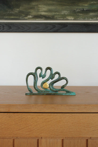 Vintage Japanese Bronze Snake Sculpture by Nakajima Yasumi II