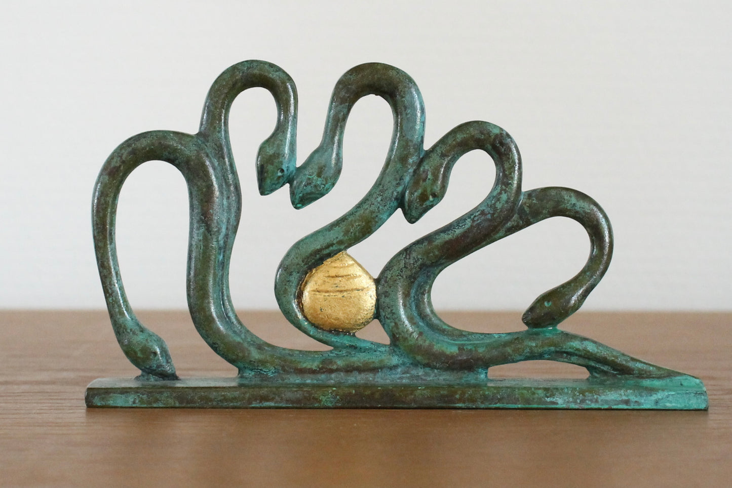 Vintage Japanese Bronze Snake Sculpture by Nakajima Yasumi II