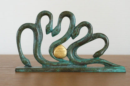 Vintage Japanese Bronze Snake Sculpture by Nakajima Yasumi II