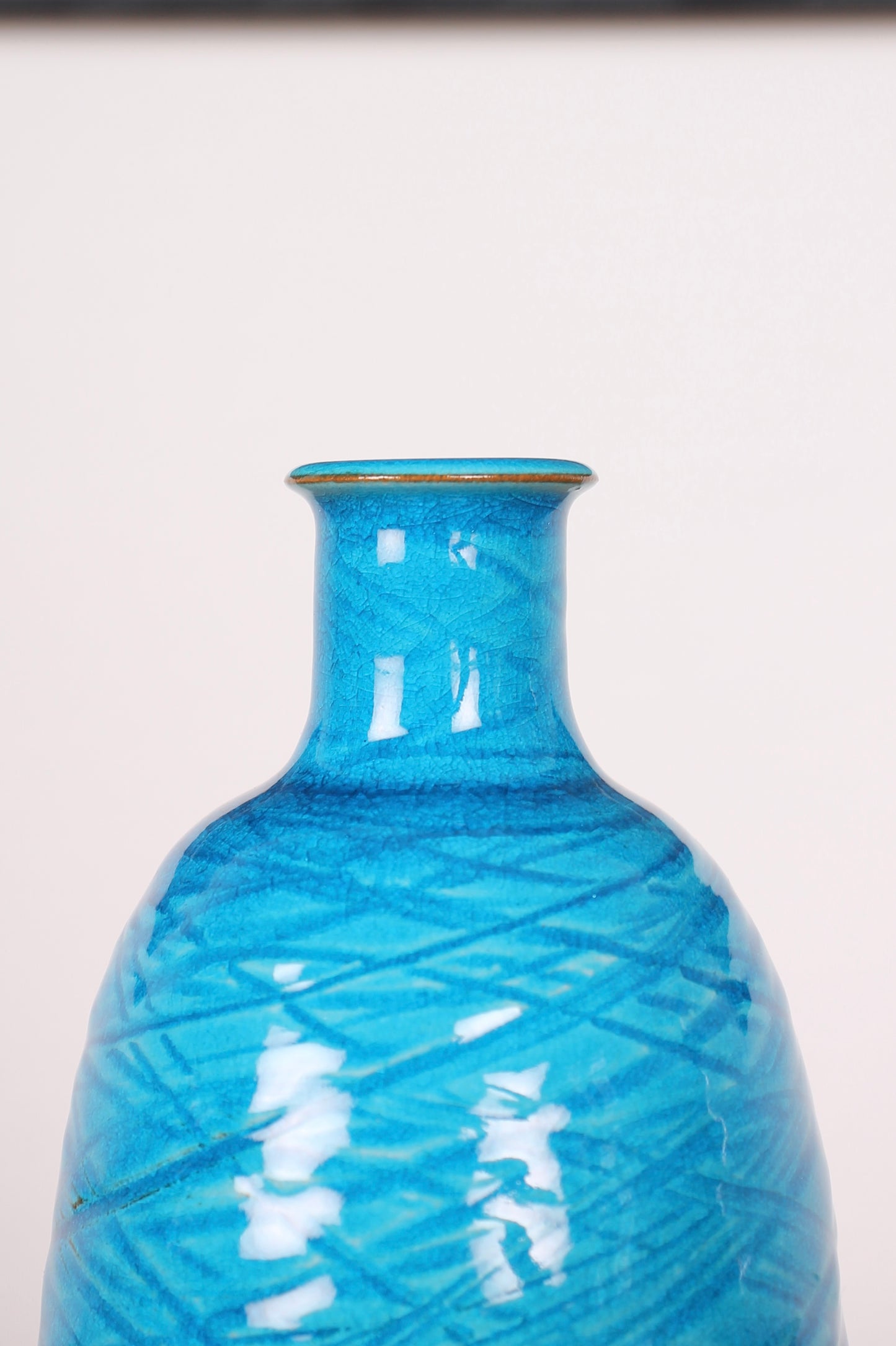 Blue Ceramic Sake Bottle by Kimura Yoshiro