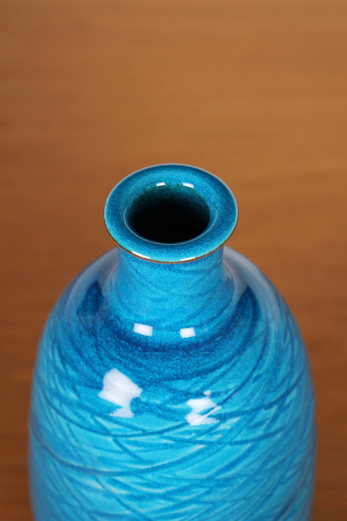 Blue Ceramic Sake Bottle by Kimura Yoshiro
