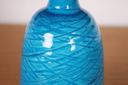 Blue Ceramic Sake Bottle by Kimura Yoshiro