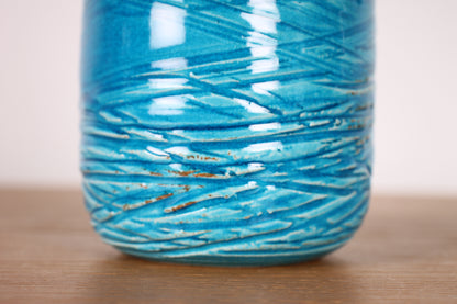 Blue Ceramic Sake Bottle by Kimura Yoshiro