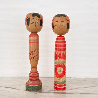 Pair of Vintage Japanese Kokeshi Doll Slender