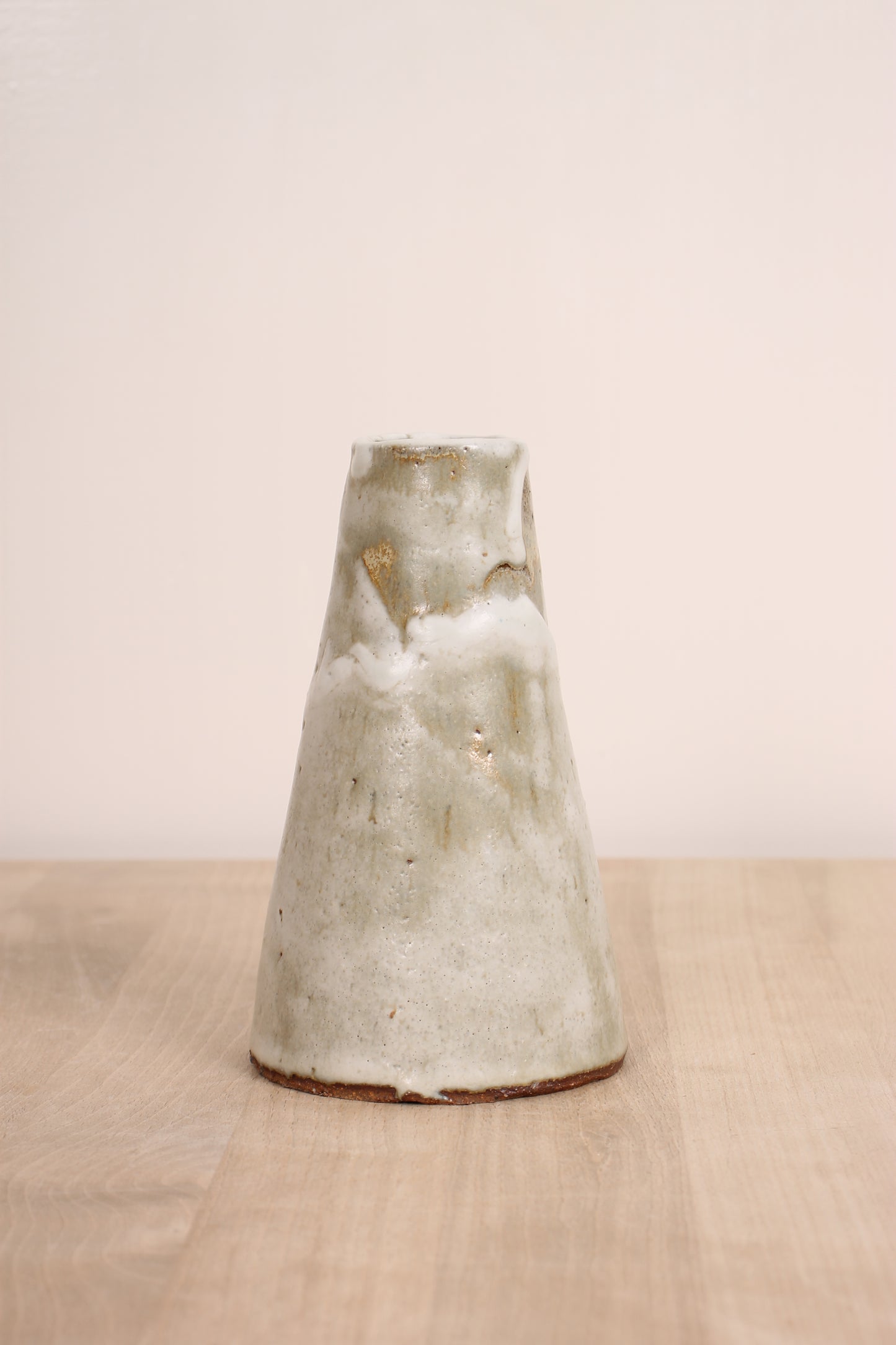 Vintage Japanese Ceramic Vase with White Glaze