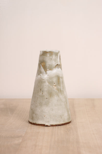 Vintage Japanese Ceramic Vase with White Glaze