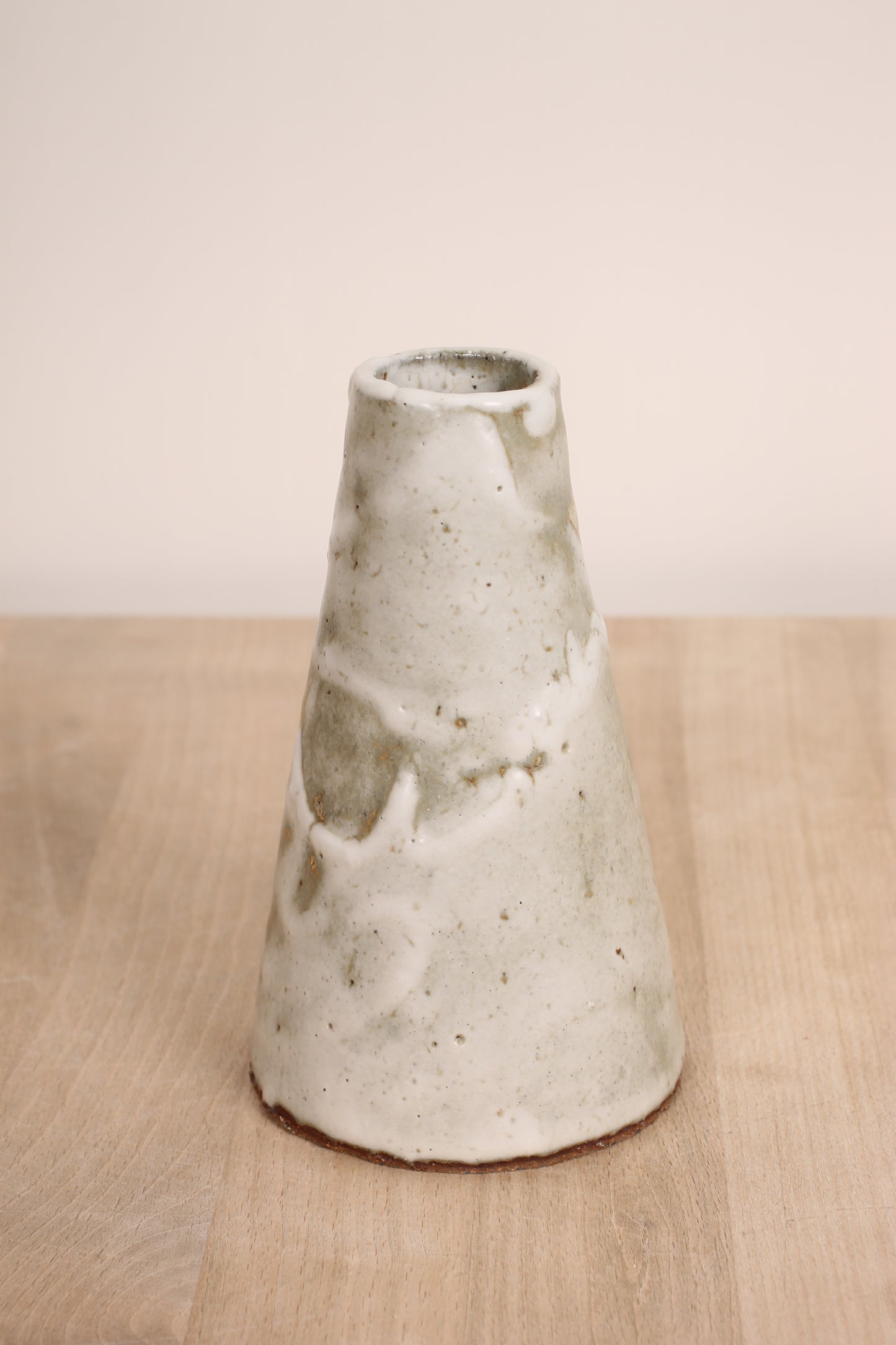 Vintage Japanese Ceramic Vase with White Glaze