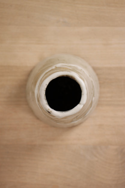 Vintage Japanese Ceramic Vase with White Glaze