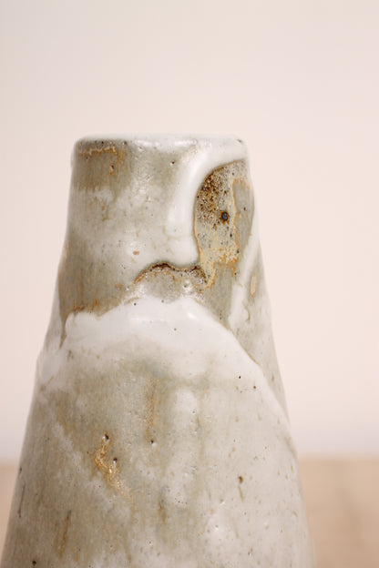 Vintage Japanese Ceramic Vase with White Glaze