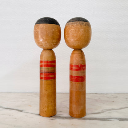 Pair of Vintage Japanese Kokeshi Doll Kimono