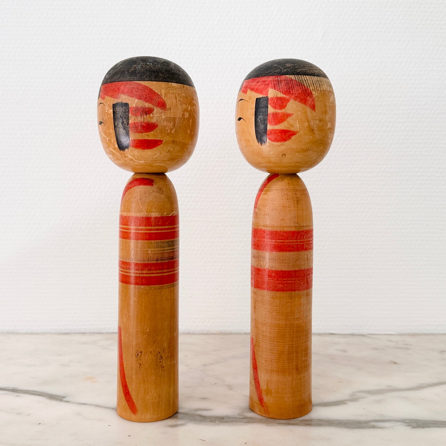 Pair of Vintage Japanese Kokeshi Doll Kimono