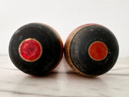 Pair of Vintage Japanese Kokeshi Doll Kimono