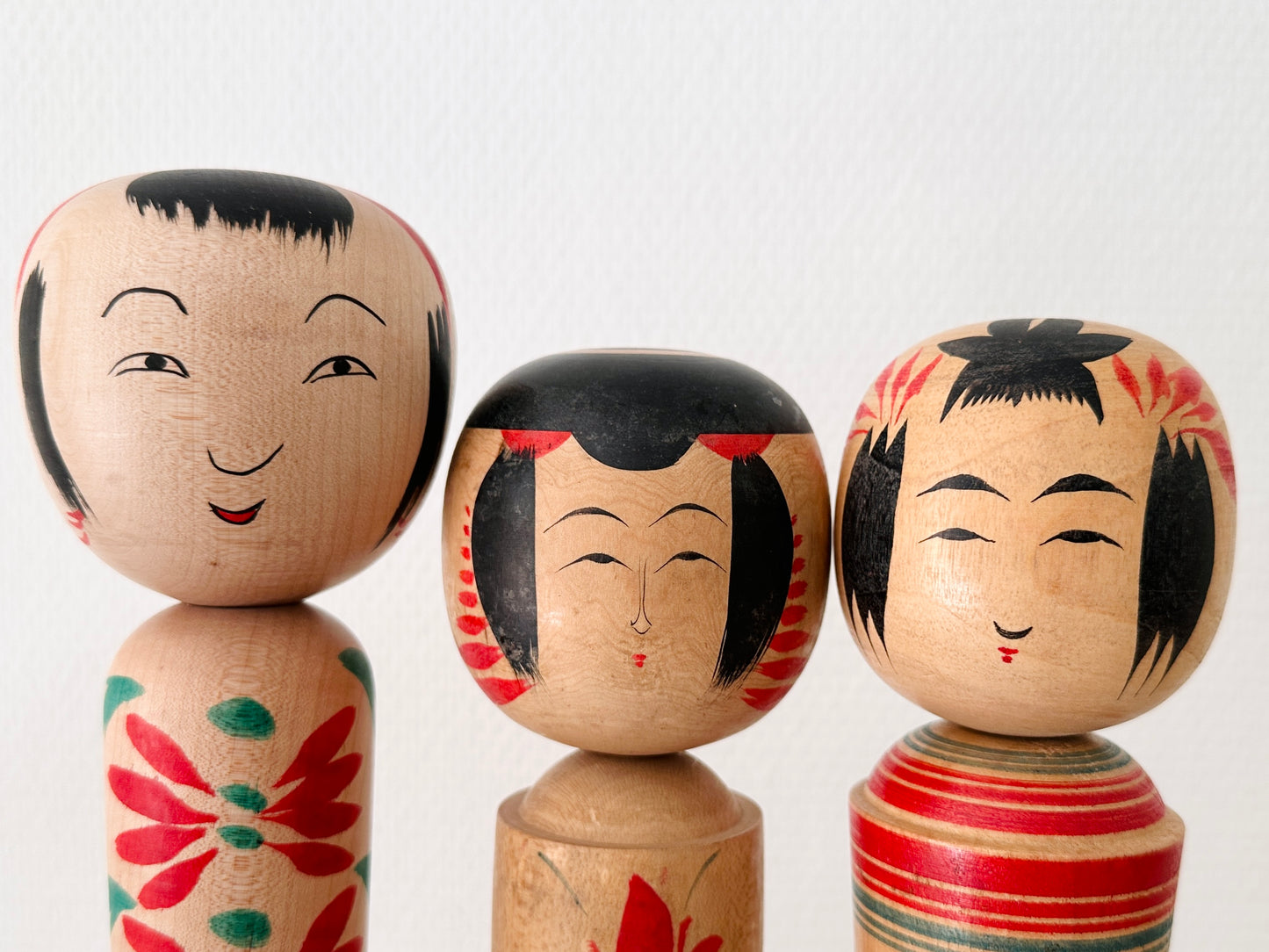 Set of 5 Vintage Japanese Kokeshi Doll