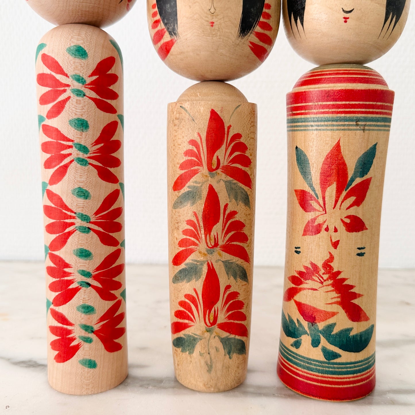 Set of 5 Vintage Japanese Kokeshi Doll