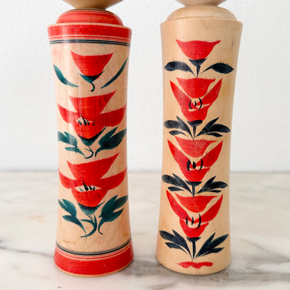 Set of 5 Vintage Japanese Kokeshi Doll