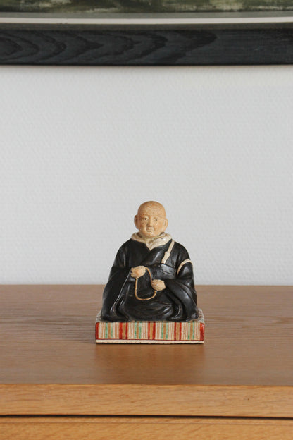 Vintage Japanese Ceramic Sculpture of Monk