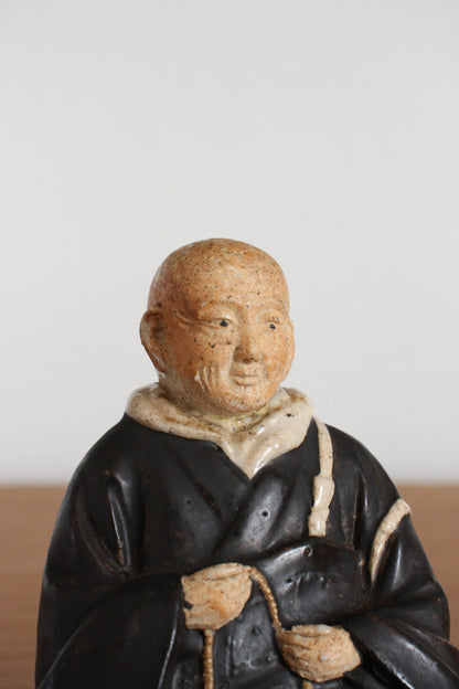 Vintage Japanese Ceramic Sculpture of Monk