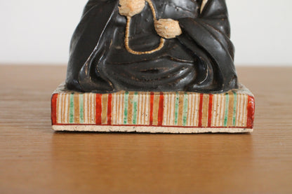 Vintage Japanese Ceramic Sculpture of Monk