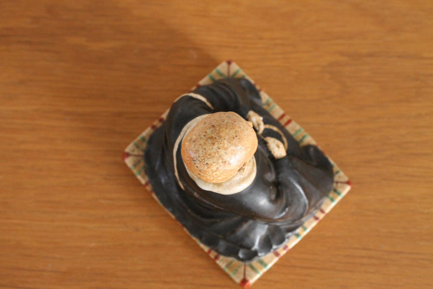 Vintage Japanese Ceramic Sculpture of Monk