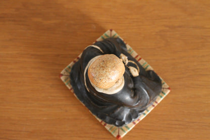 Vintage Japanese Ceramic Sculpture of Monk