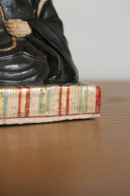 Vintage Japanese Ceramic Sculpture of Monk