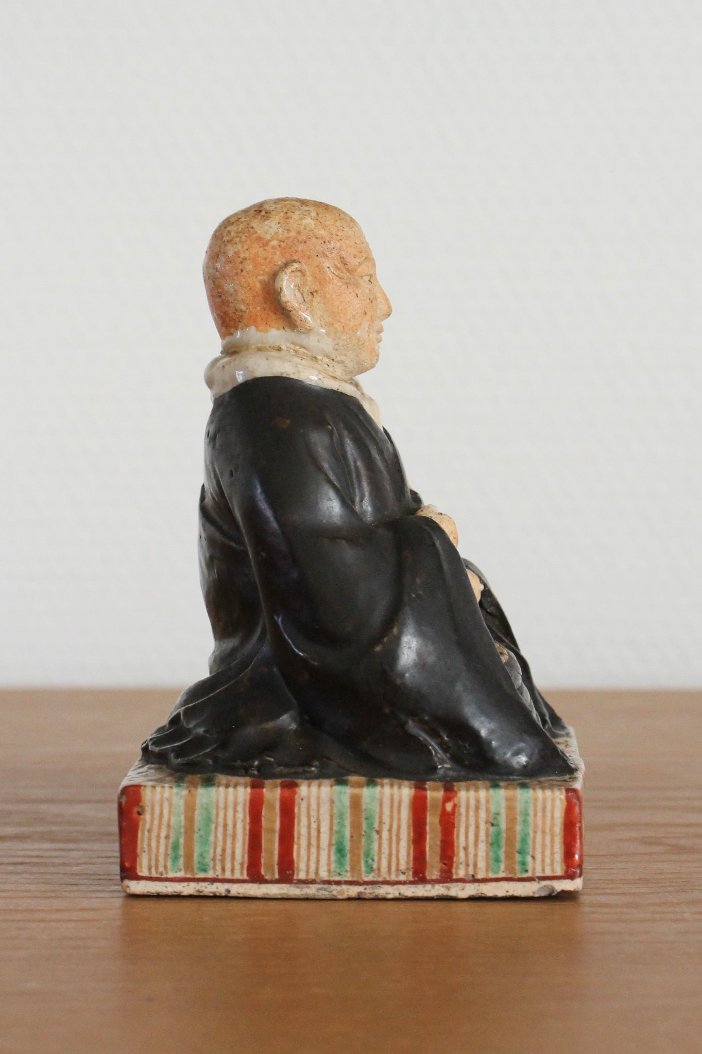 Vintage Japanese Ceramic Sculpture of Monk
