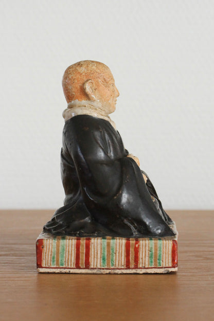 Vintage Japanese Ceramic Sculpture of Monk