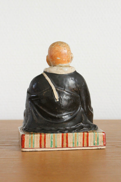 Vintage Japanese Ceramic Sculpture of Monk