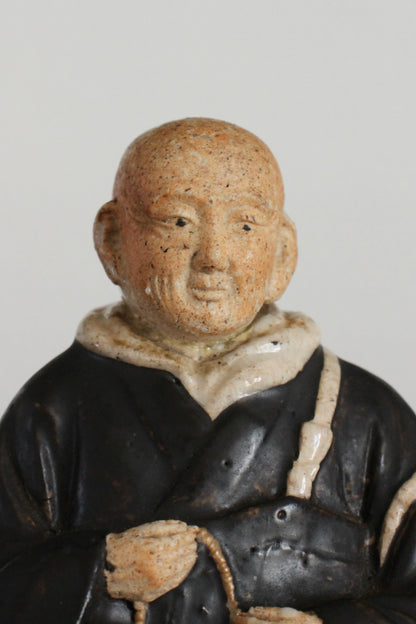 Vintage Japanese Ceramic Sculpture of Monk