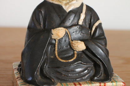Vintage Japanese Ceramic Sculpture of Monk