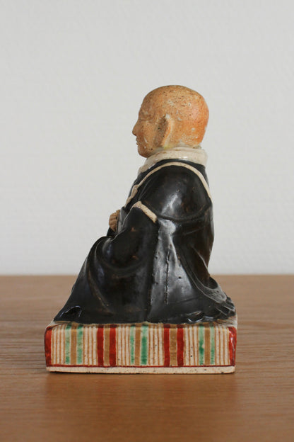 Vintage Japanese Ceramic Sculpture of Monk