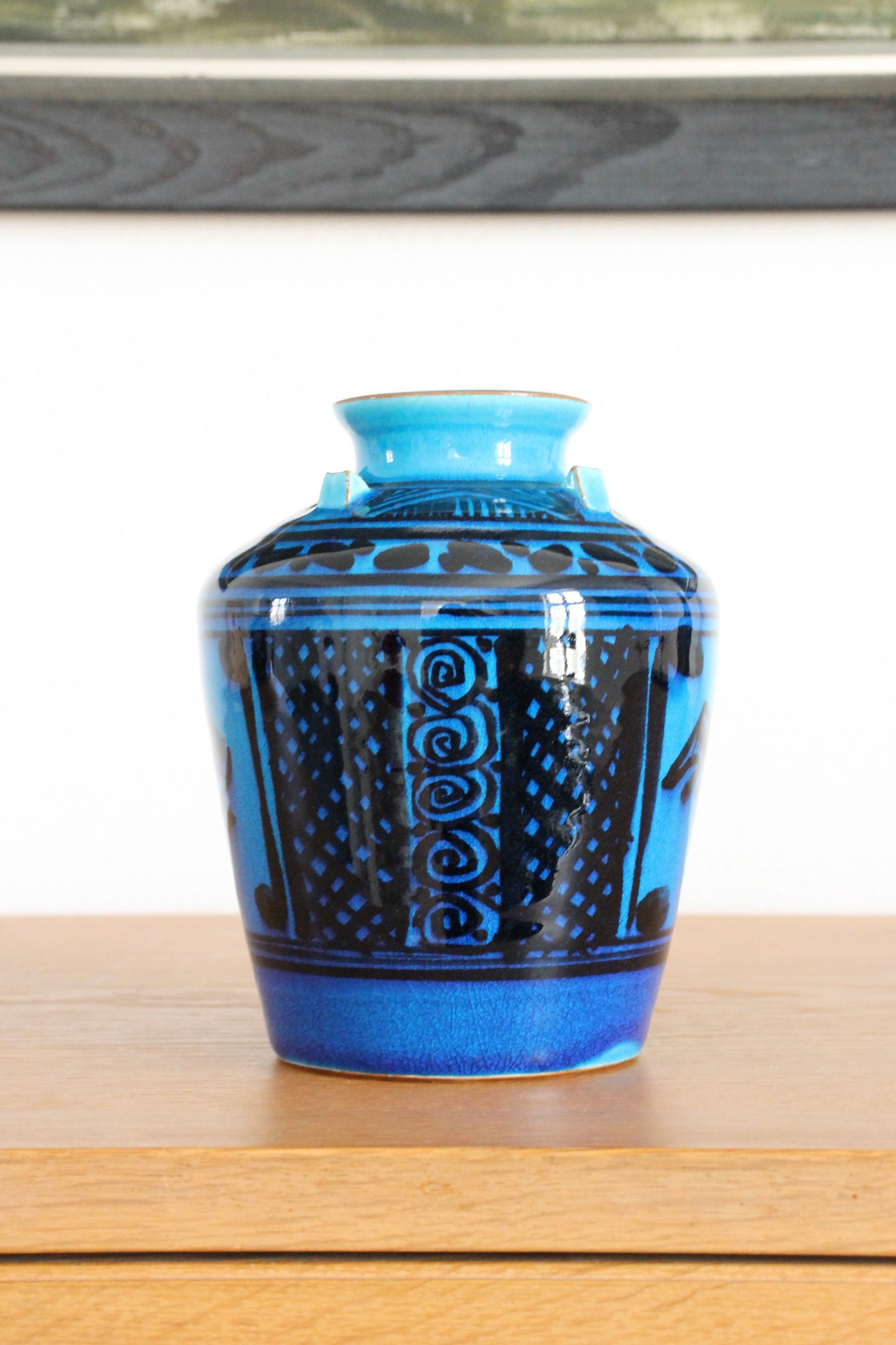 Blue Ceramic Vase by Kimura Yoshiro