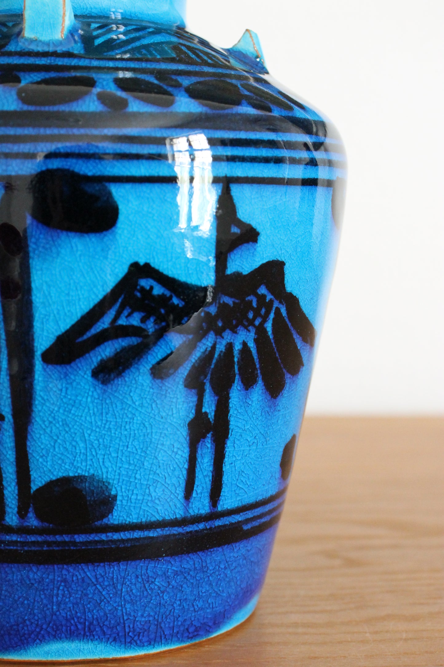 Blue Ceramic Vase by Kimura Yoshiro