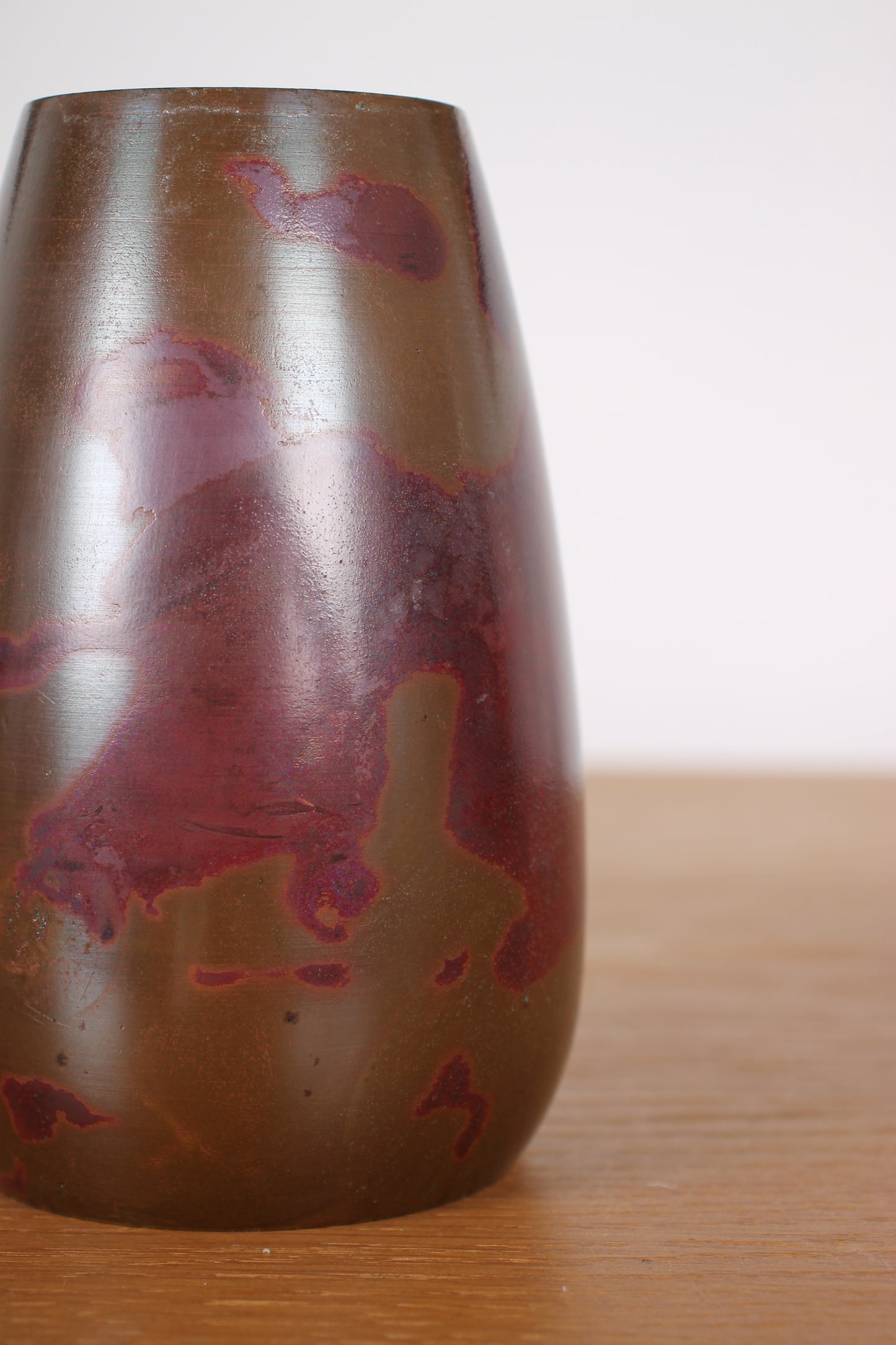 Vintage Japanese Bronze Vase Red Purple Decoration