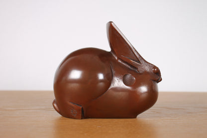 Vintage Japanese Bronze Rabbit Sculpture by Saegusa Sotaro