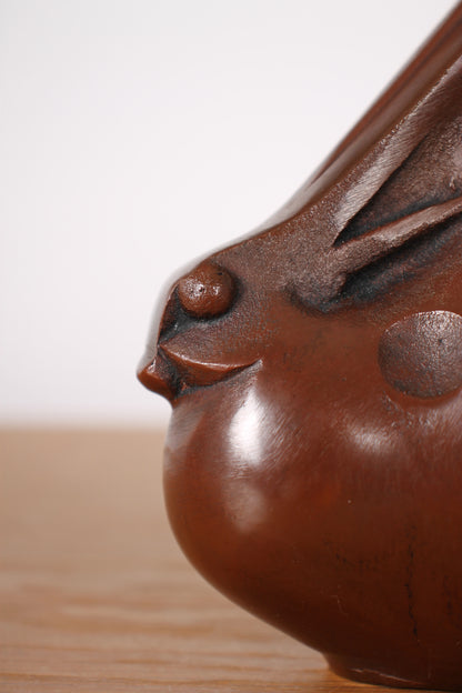 Vintage Japanese Bronze Rabbit Sculpture by Saegusa Sotaro