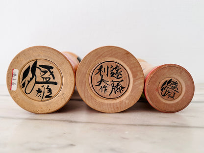 Set of 3 Vintage Japanese Kokeshi Dolls Traditional