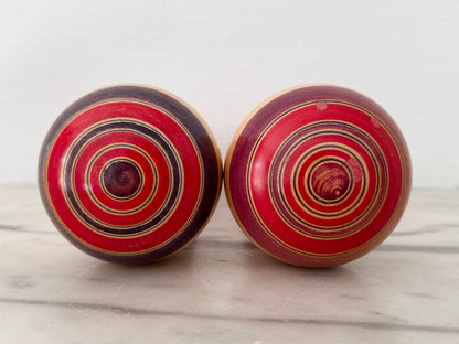 Pair of Vintage Japanese Kokeshi Dolls Tapered Waist