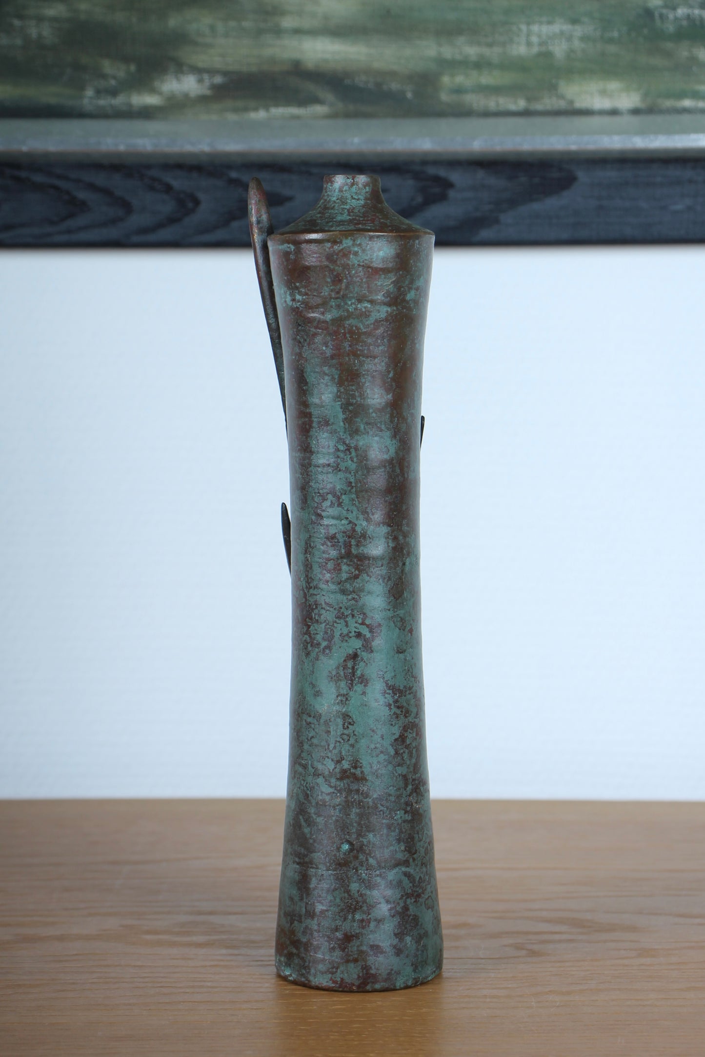 Vintage Japanese Bronze Vase with Iris Motif