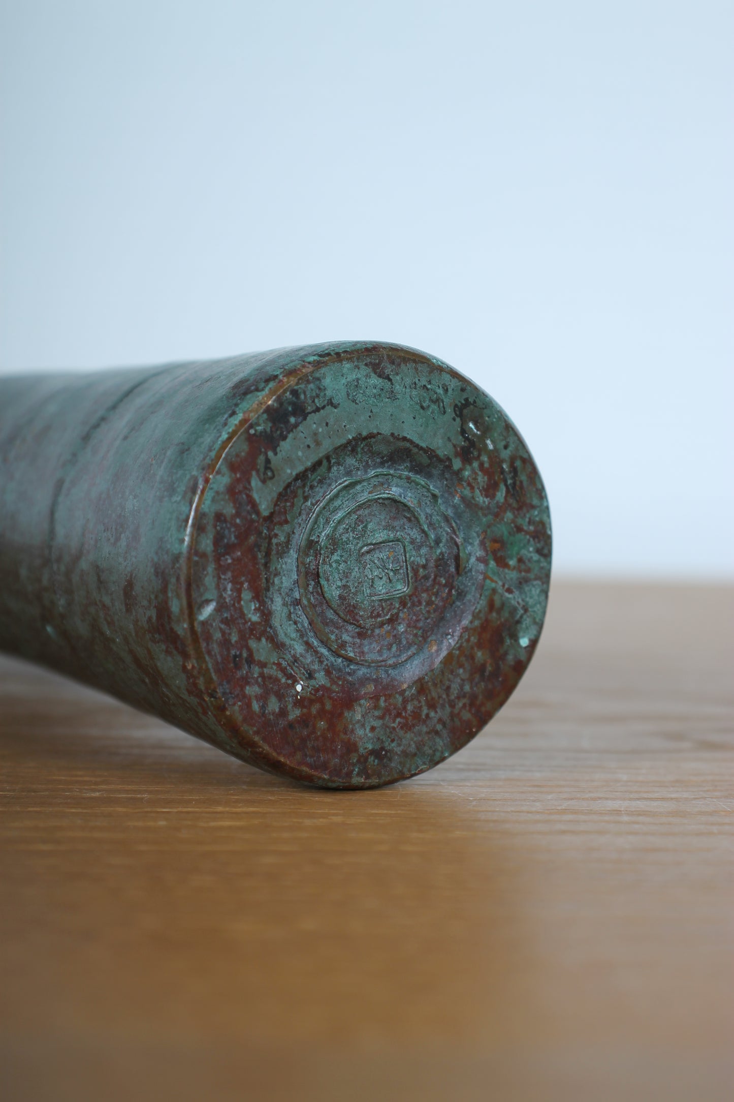 Vintage Japanese Bronze Vase with Iris Motif
